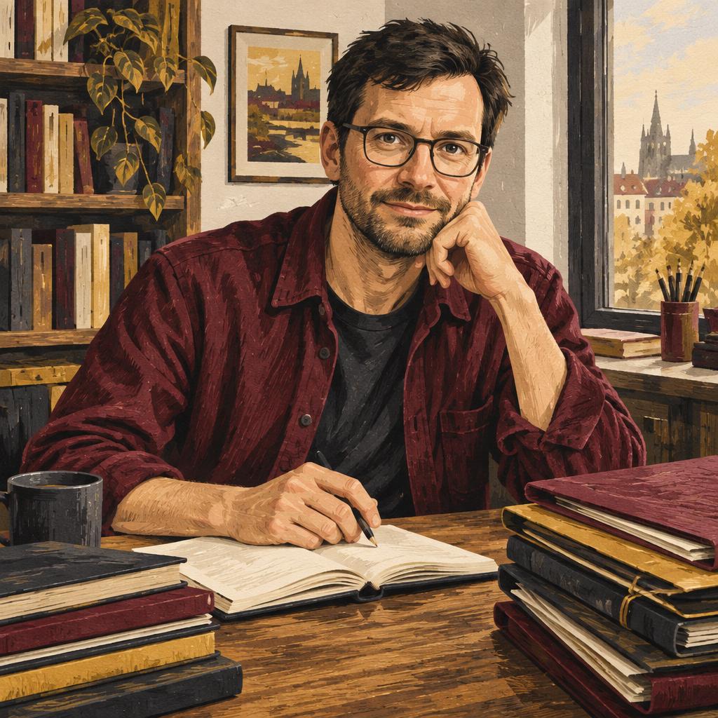 Erfundenes, gezeichnetes Porträt von Johannes Siegfried
